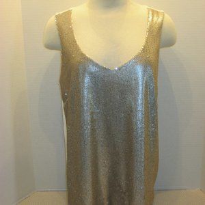 Women's Gold Sequin Tank Top Size Large